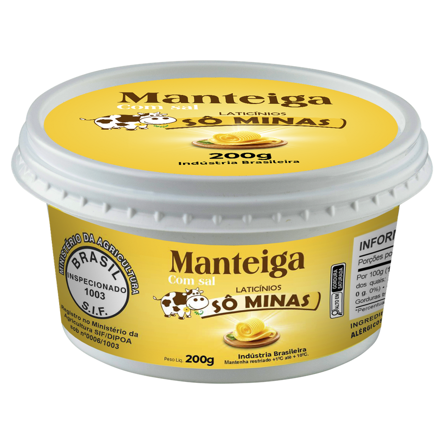 Manteiga com Sal S&ocirc; Minas 200g